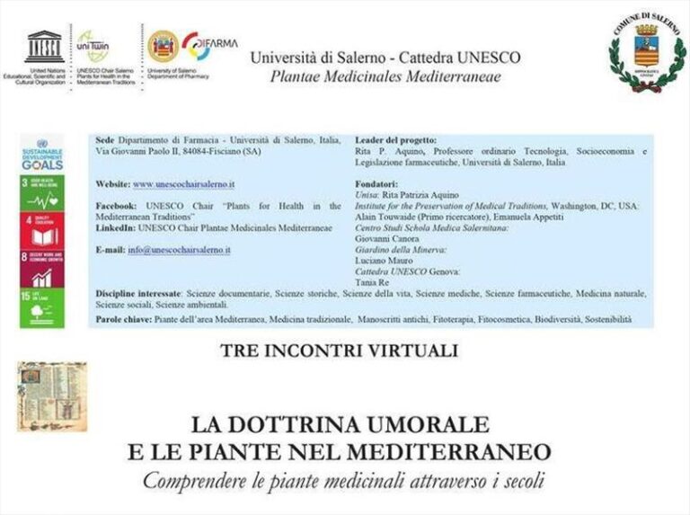 LA DOTTRINA UMORALE E LE PIANTE NEL MEDITERRANEO – Comprendere le piante medicinali attraverso i secoli con esperti di varie discipline