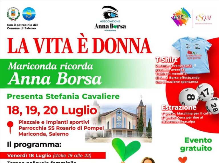 La Vita è Donna. Mariconda ricorda Anna Borsa